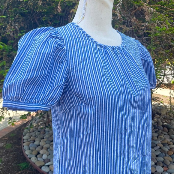 J Crew Top Striped Puff Short Sleeve Blouse Size XXS - Picture 8 of 11